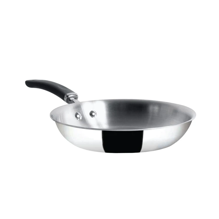 High Quality Durable Stainless Steel Non Stick Frying Pan With Lid Stainless Steel Fry Pan With Lid For Sale