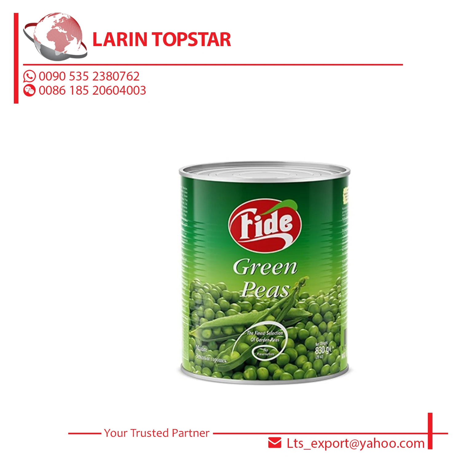 Fide Green Peas in Brine 1kg Canned Vegetables