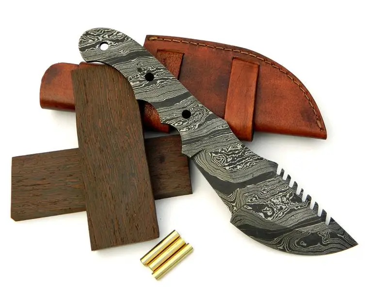 
Personalized Handmade Damascus steel Tracker knife hunting camping tactical knives making kits Blank blade 