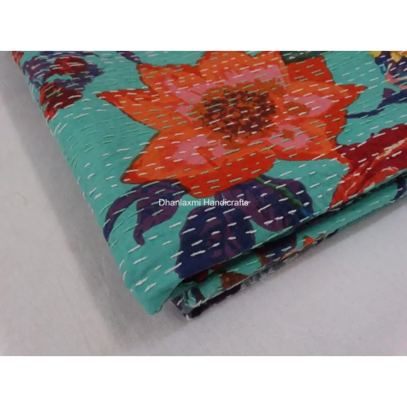 Красивое Хлопковое одеяло ручной работы Kantha домашнее декоративное покрывало оптовая продажа индийское ручное с принтом Gudari