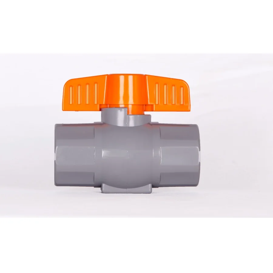 Plastic Material Hand Operated Threaded Ball Valve Orange Handle Export From Vietnam