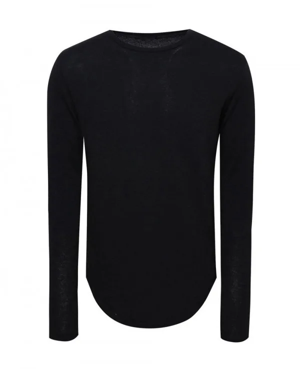 Super Soft Touch Longline Curved Hem Square Neck With Thumbhole  Cotton T Shirt Men Wholesale Top Quality