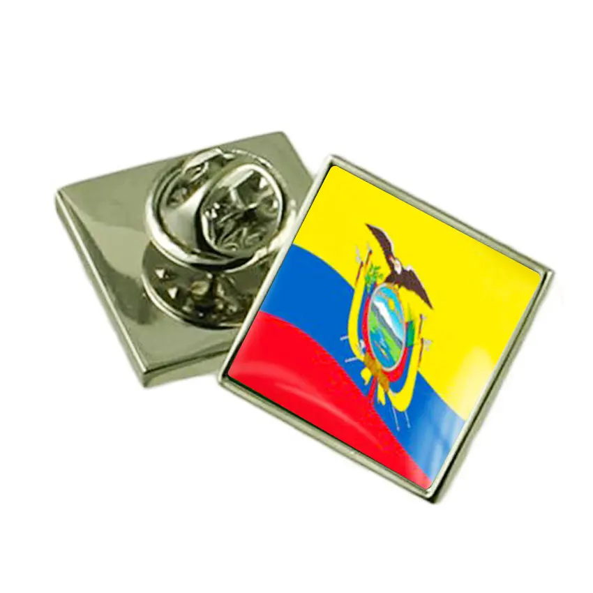 custom national country epoxy ecuador flag lapel pin