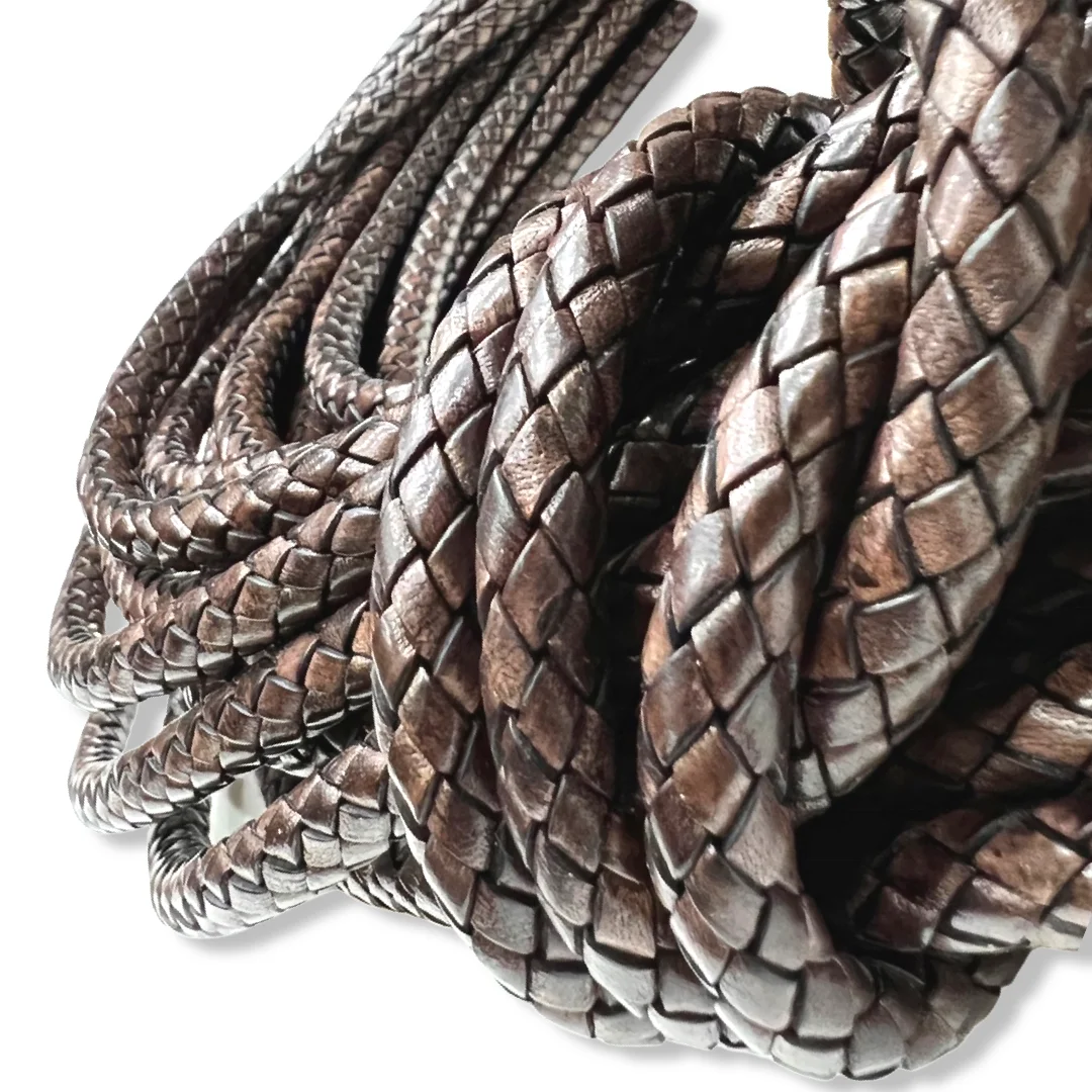 PS Daima and sons Antique distress Leather bolo braided leather cord