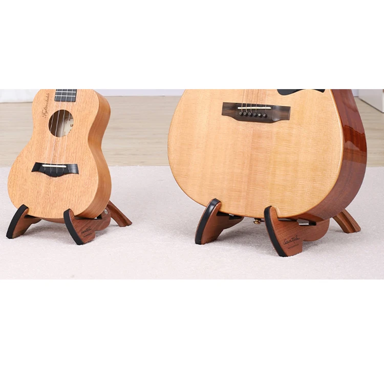 Upright Portable Ukulele Violin Holder Wooden Guitar Stand For Home Use