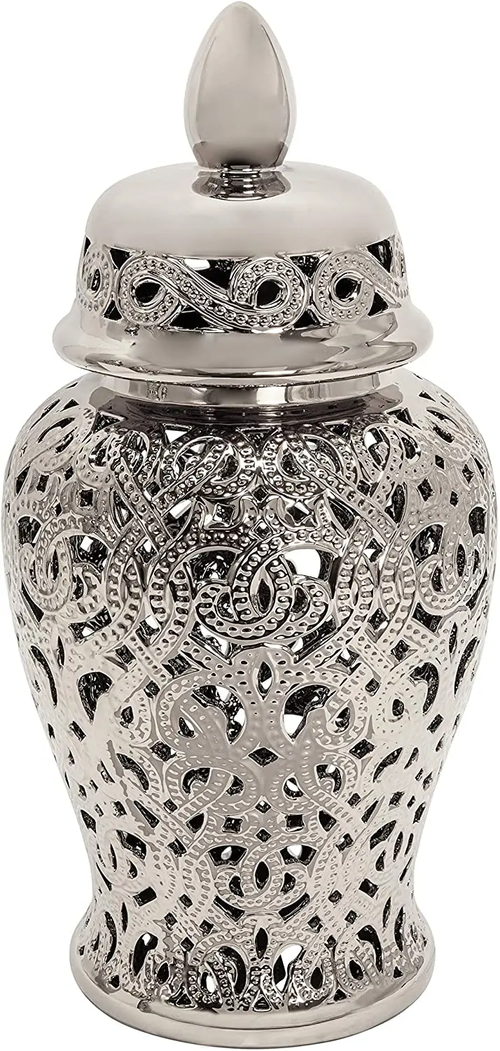 New Antique Design Silver Metal Luxury Storage Ginger Jar Dark Gray Color Modern Kitchen Food Ginger Jar at Competitive Price