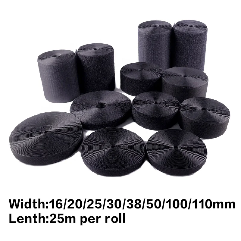 
The manufacturer produces and sells nylon hook and loop strap SEW ON Hook and Loop Fastener Tape Heavy Duty Sewing Hook Loop 