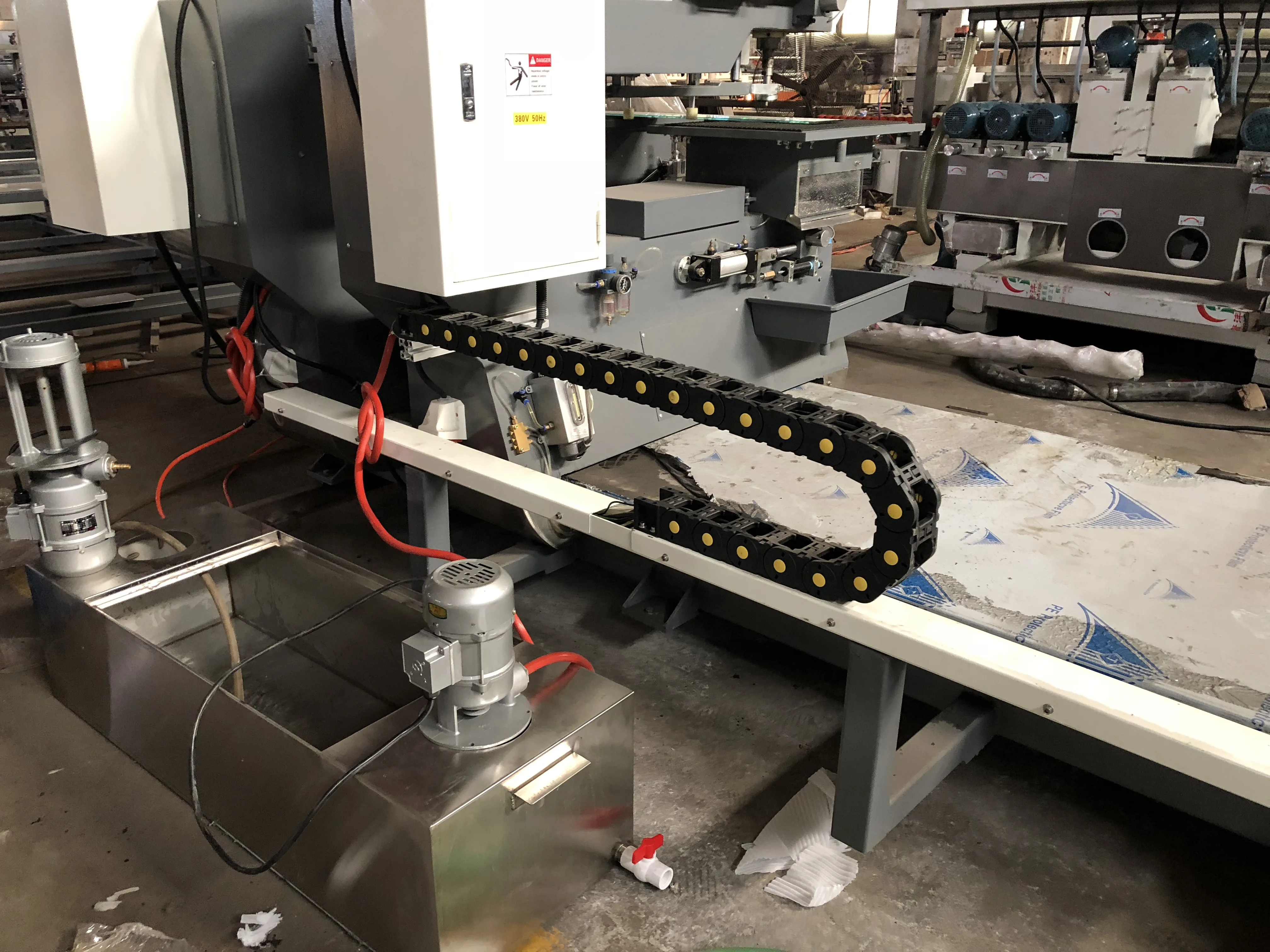 Horizontal automatic PLC control glass hole driller making machine