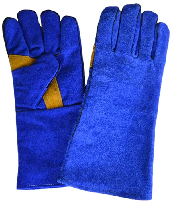 Cow split leather welding work gloves