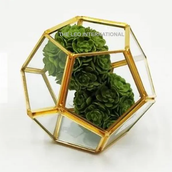 Geometric Terrarium Container Modern Tabletop Window Sill Decor Flower Pot Balcony Planter Display Box Moss Garden 7X7X9 Inch