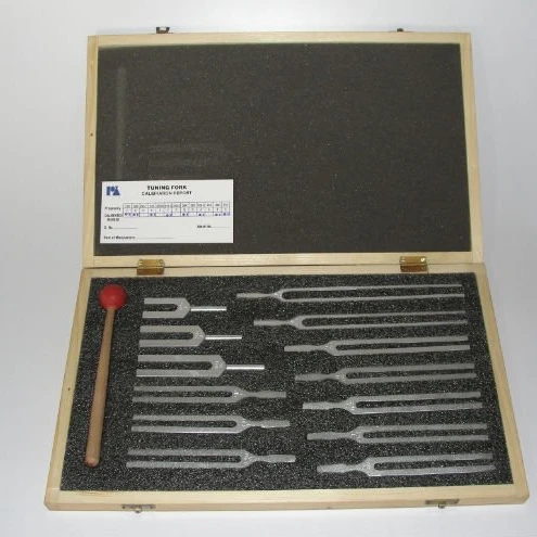 Tuning Fork Box Set of 13 Tuning Fork Wooden Box Set With Mallet, 13 Forks