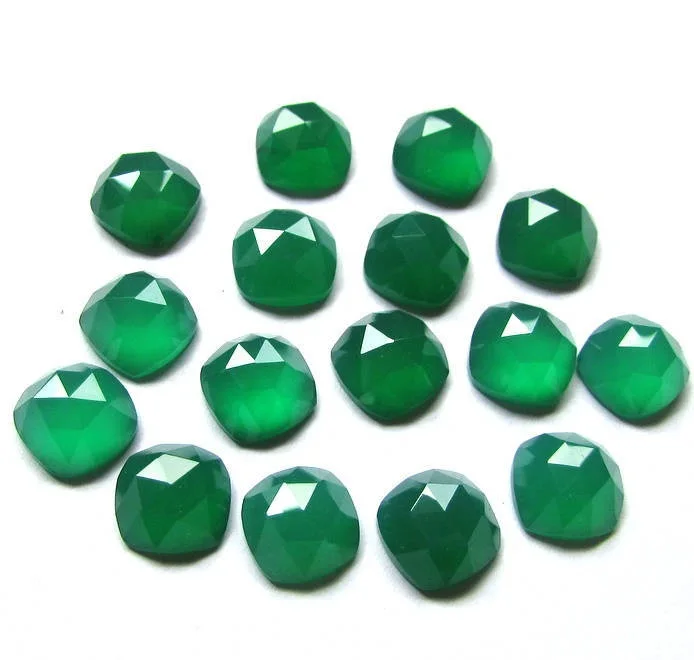 Натуральный зеленый оникс 14 мм Подушка Розовая огранка свободный драгоценный камень