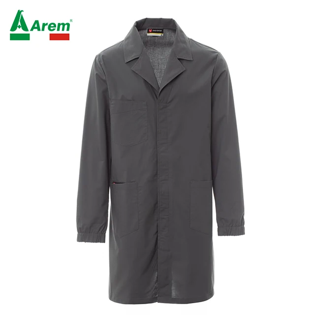 For B2B Work coat scientist color grey uniform custom logo worldwide researcher sample superior quality work company chemist