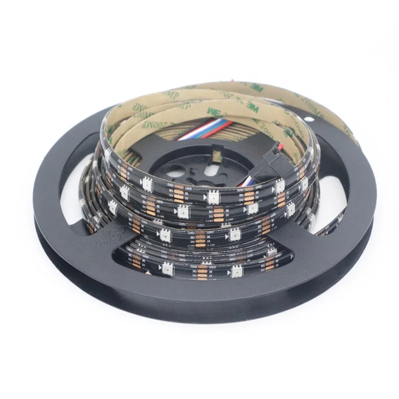 5m Smart WS2815 led strip;30/60/144 leds/m;Black/White PCB;IP30/IP65/IP67;Addressable Dual-signal,DC12V,ws2813