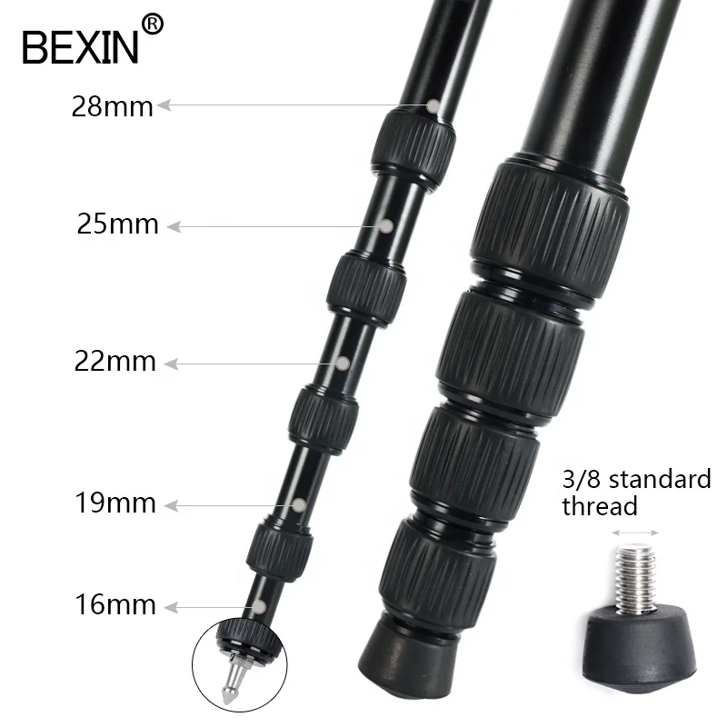 
BEXIN MAS285 Professional Portable Aluminum Alloy Monopod Tripod Flexible Extension Pole Bracket for DSLR Camera Mountaineering 