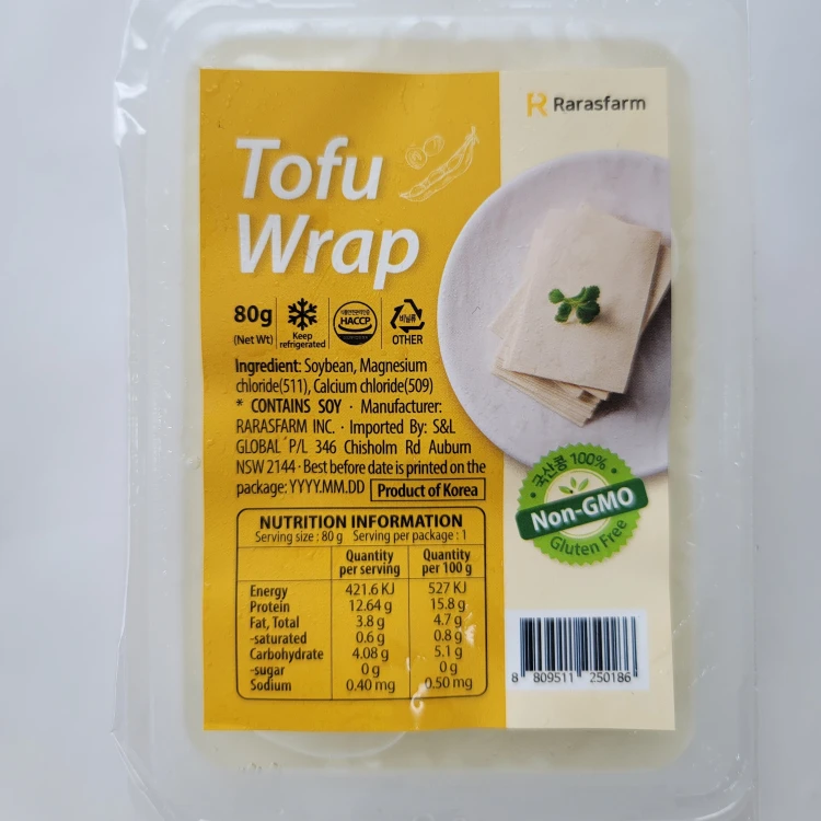 
Похудение здоровое пищевое тофу для обертывания Сделано из 100% корейской соевой бобов без добавок высокий уровень влаги 80 г 