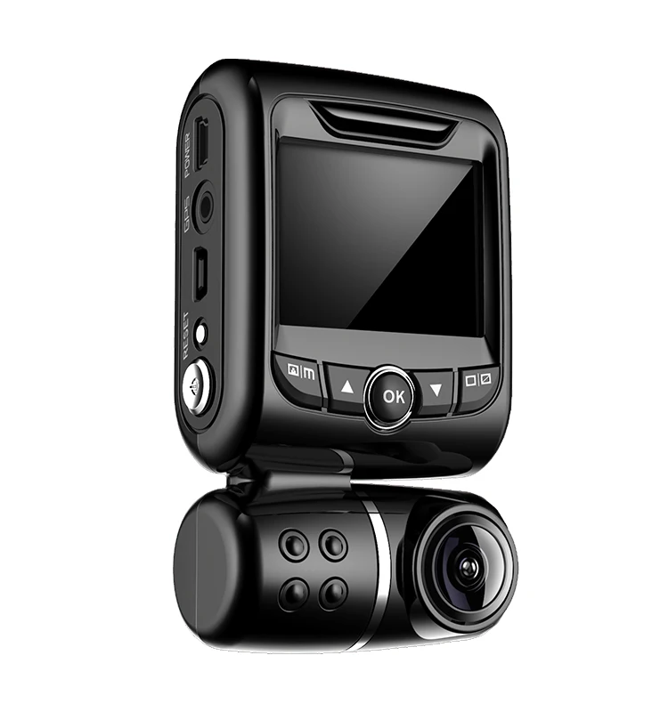 Motorcycle dash camera dual lens 2 channel front and inner  view mini hidden mirror dvr with WIFI