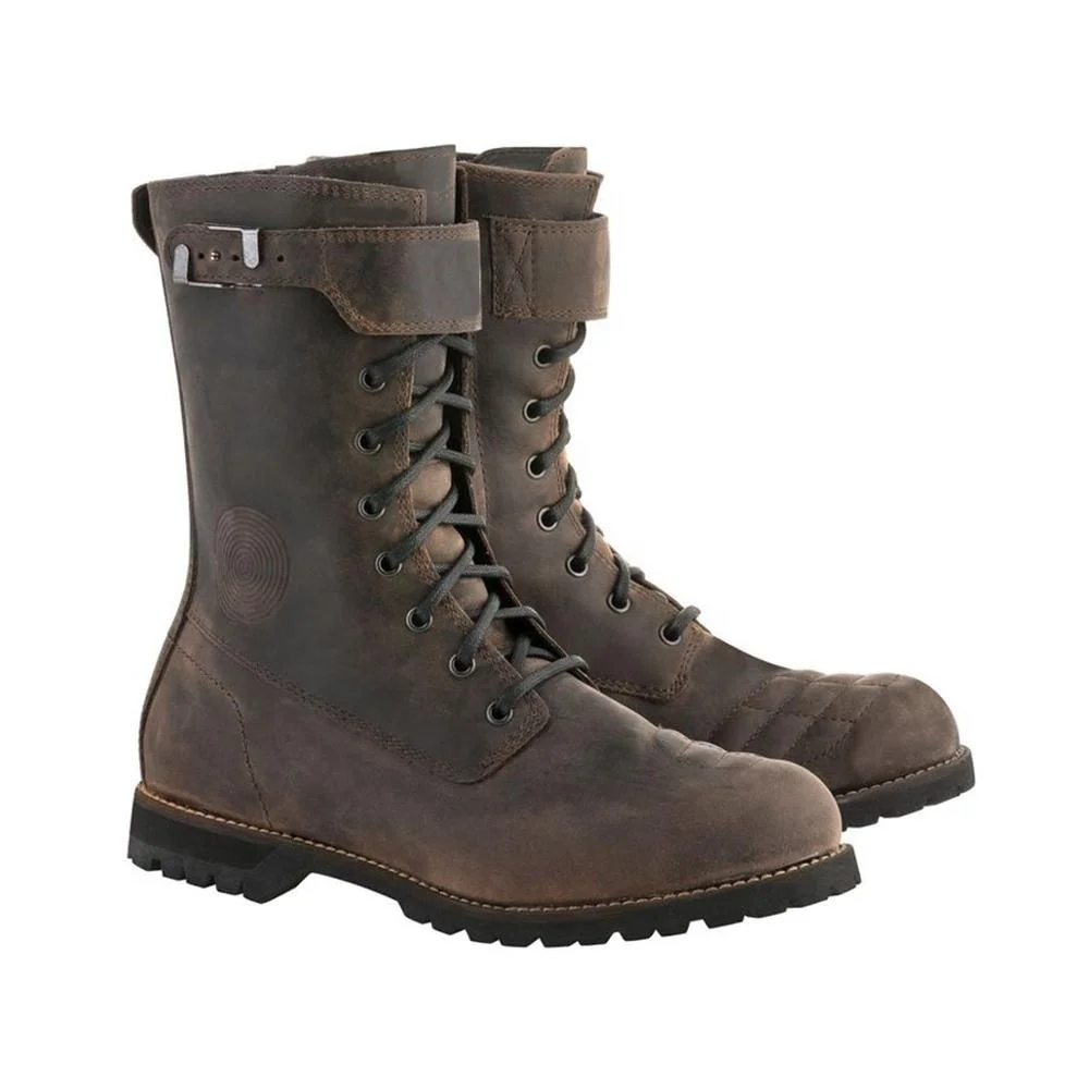 Приключения-для верховой езды Мужские Кожаные Мотоциклетные Перчатки без защищает-шестерни нескользящей подошвы мото-гонке обувь-сапоги