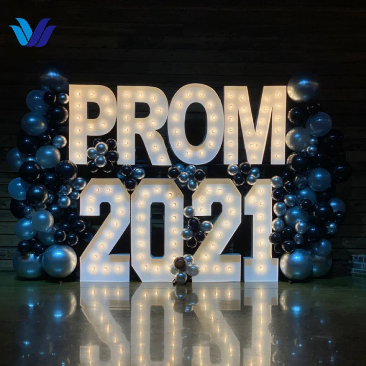 Hongsen Manufacturer Custom 3ft 4ft Light up Numbers Wedding Decor Sign Marquee Letter Giant Led Numbers