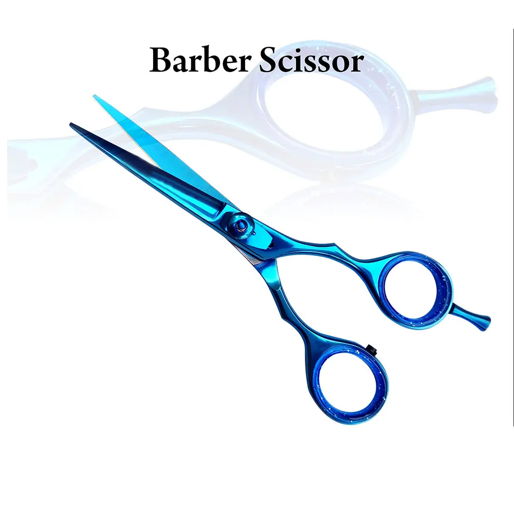 Low MOQ Customized Hair Barber Scissors Titanium Coating Cutting Hair Scissors Beauty Salon Stainless Steel Barber Scissors