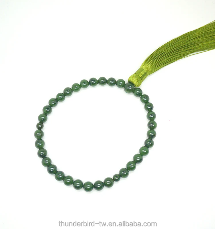 
Muslim Rosary Natural Stone Green Nephrite Jade tassel Bracelets Necklaces wholesale muslim prayer rosary beads 