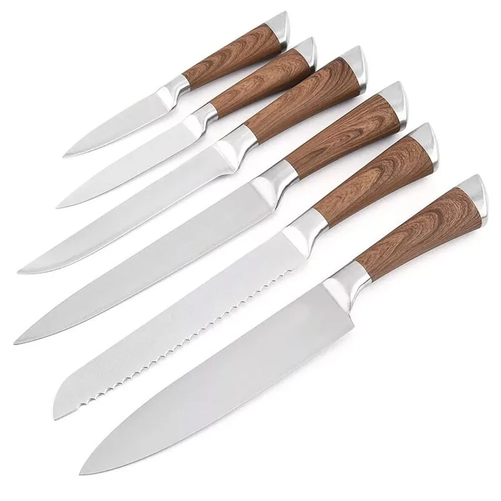 High Quality wood Handle 16 piece Stainless Steel Kitchen Knife Set with Wooden Block Chef Knife