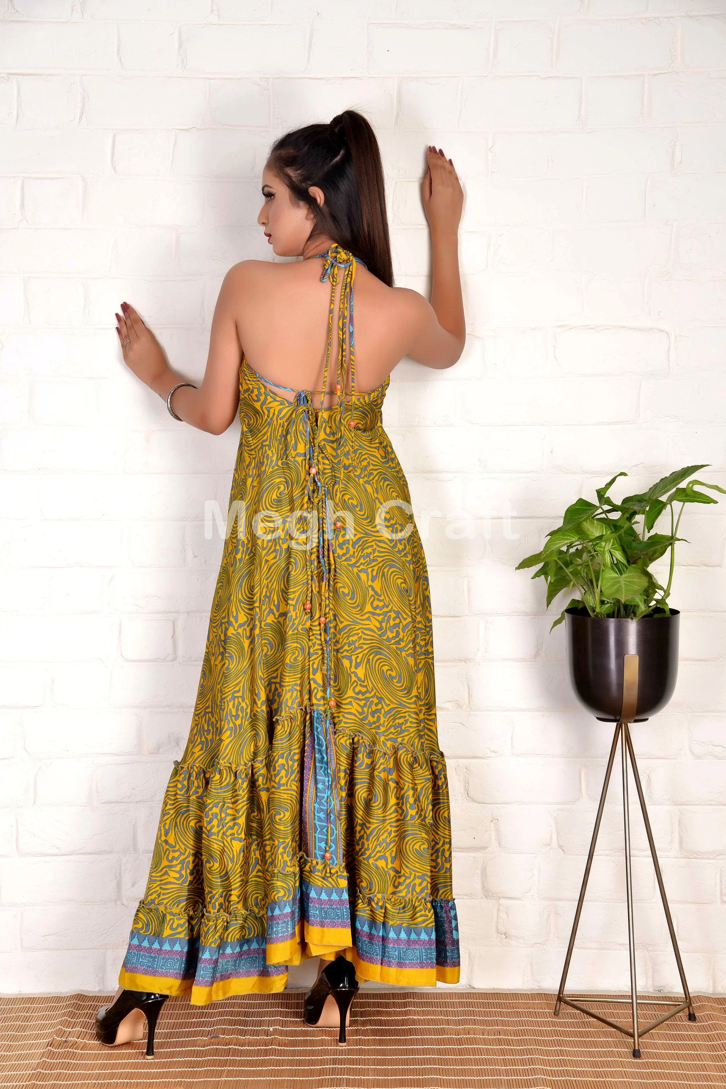 Boho fashion uno maxi dress-Bohemian maxi dress-Beach wear halter dress-Europe fashion-Summer boho