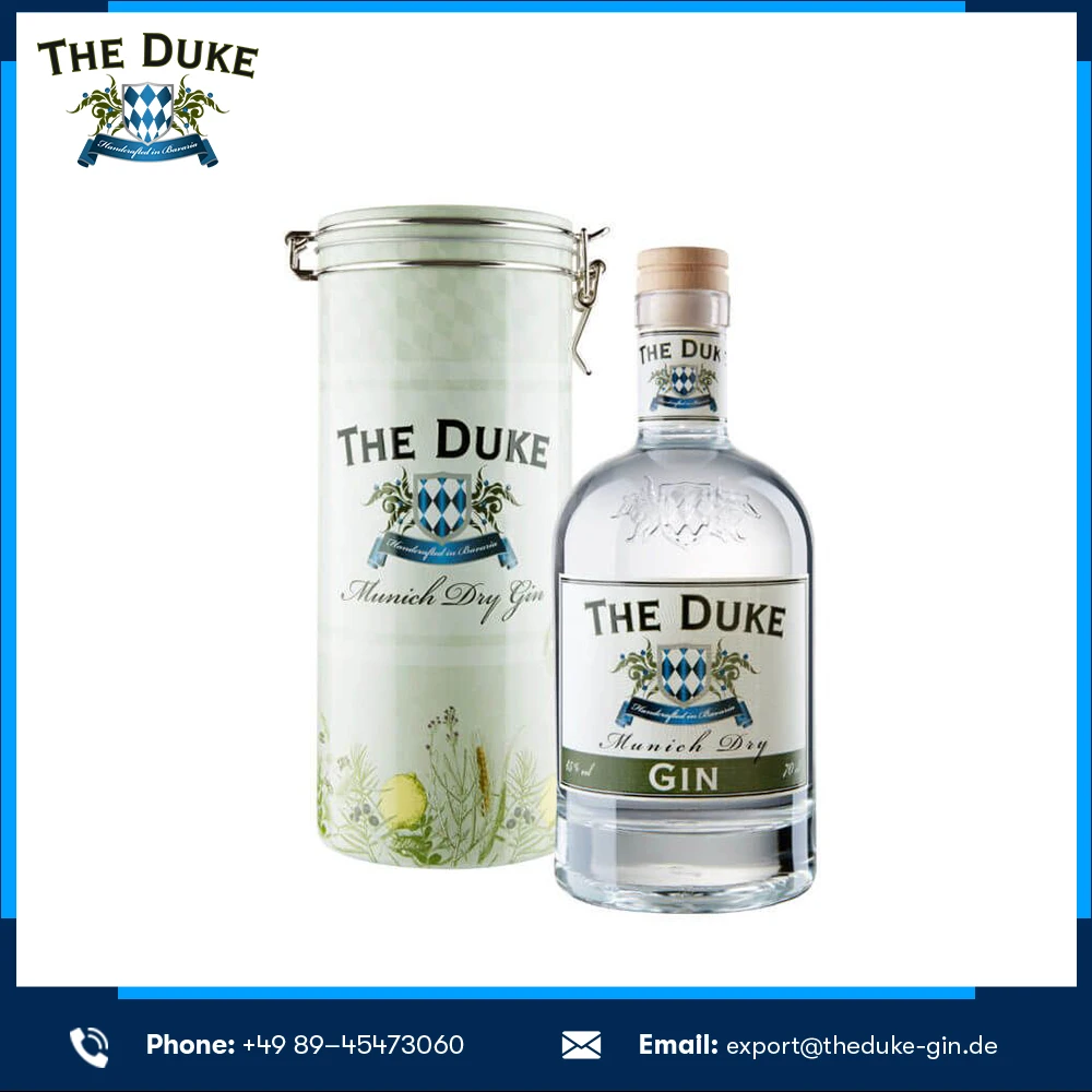 Factory Direct Supply Best Premium Quality The Duke Munich Dry Gin 70 cl and The Duke Round Metal Tin