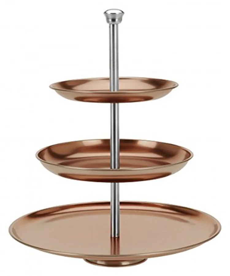 3 Tier Copper round Cake Display Stand with  Metal Arch Modern SS for Wedding Table Decor