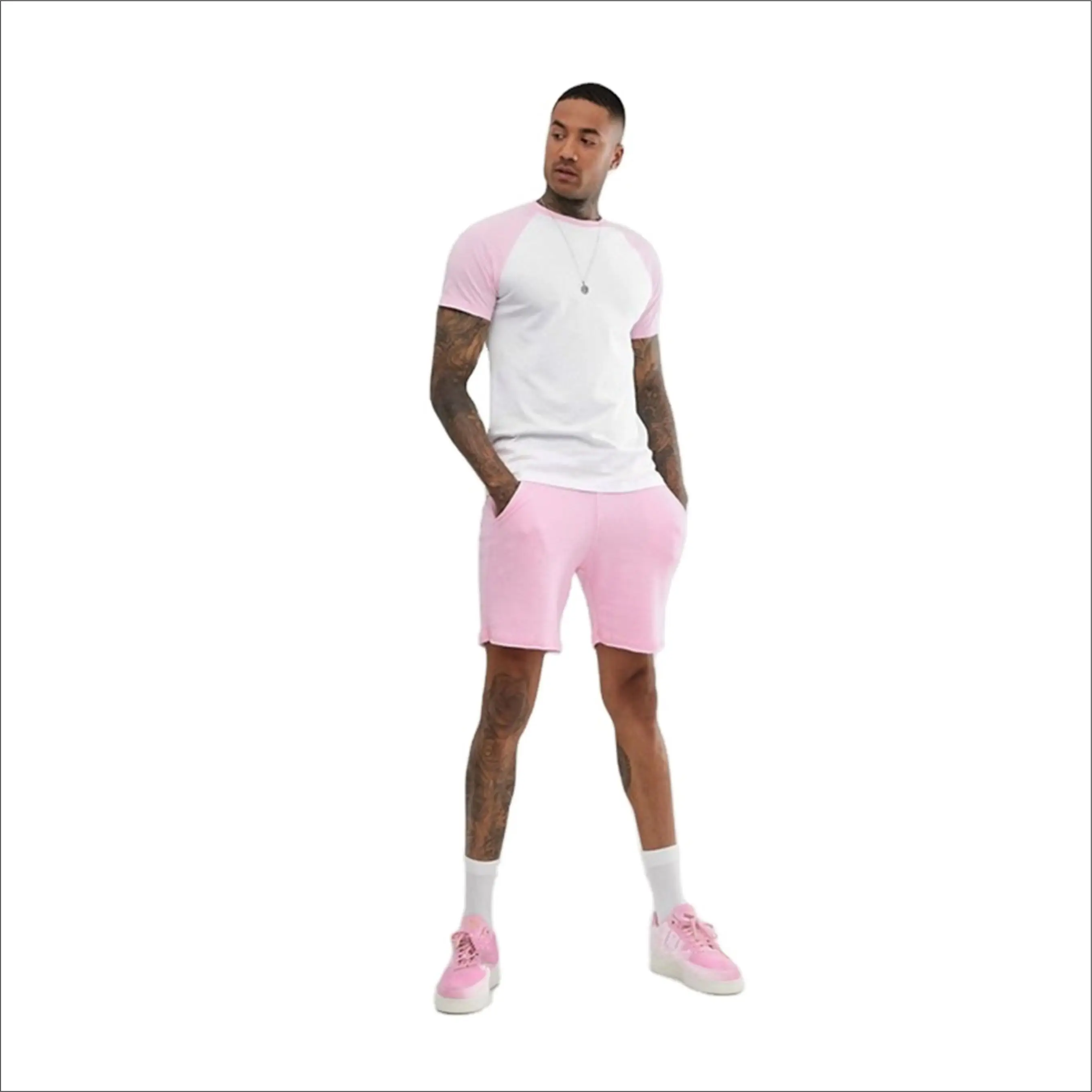 
2021 Men knitting Shorts Tracksuit Shorts Set/short sports suit/knitting sport suit 