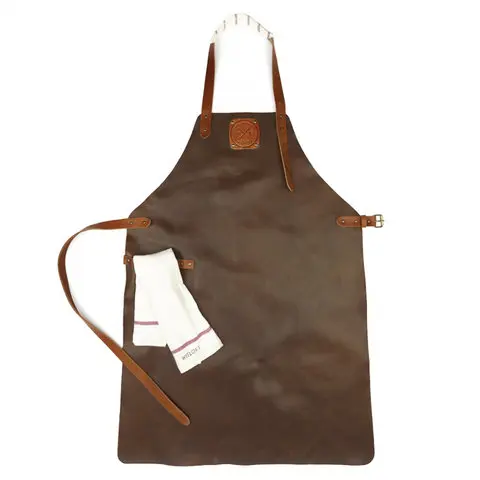 Wholesale welding Leather apron of premium quality Men Heat Flame Resistant Heavy Duty  Work Shop Tool Apron  with six pocket