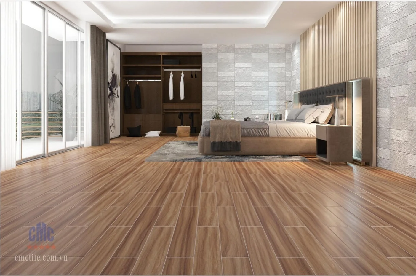 Modern Glazed Wood Bathroom Ceramic Tile CMC Sugar Effect for Interior Use Heat Insulation Wholesale Floor Tiles