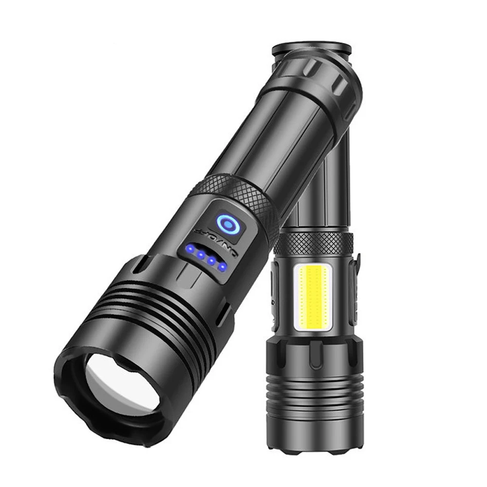 1500 lumen 3 Modes Lighting COB Outdoor Camping P70 Zoomable Torch Flashlight USB Rechargeable LED Flashlight