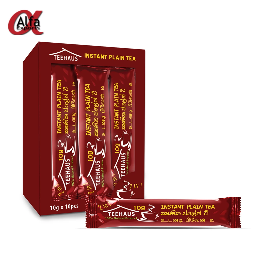 Trusted Supplier Of Organic Herbs Made Ceylon Instant Premix 2in1 Plain Tea Powder in 10g Sachets In Least Cost