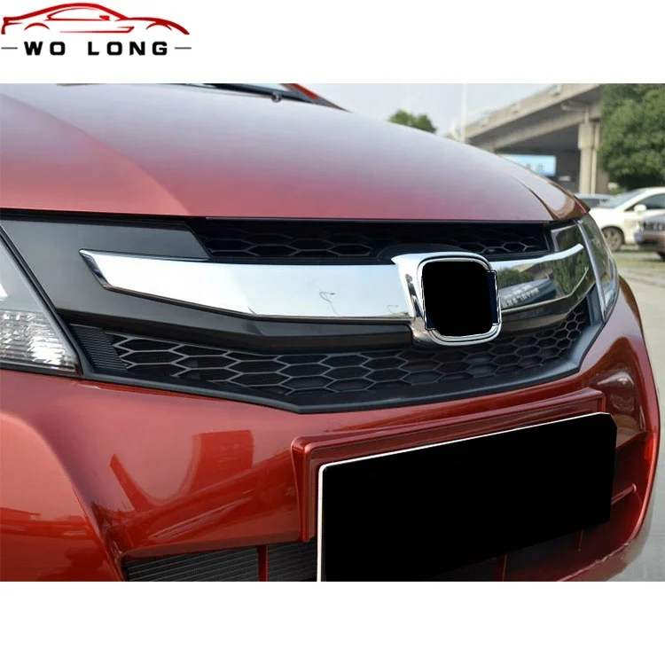 New Black Refit Honeycomb Front Chrome Grille Kit for Honda CITY 2009 2010 2011