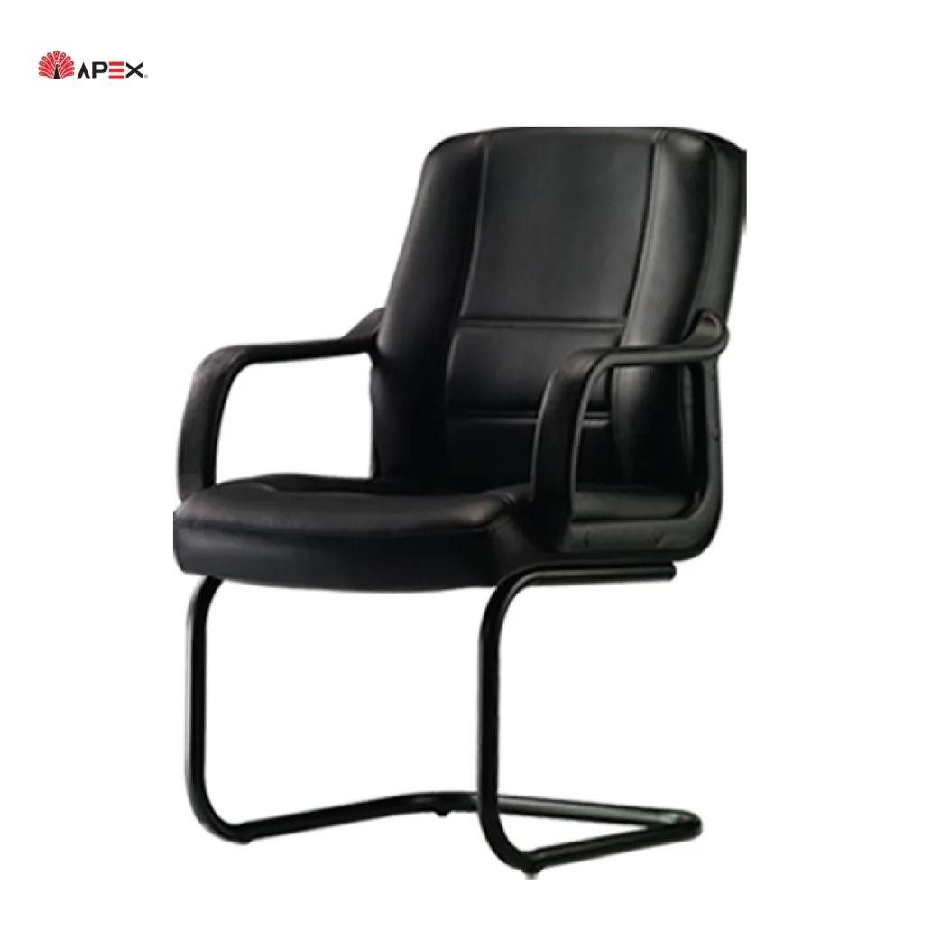 One Stop Office Furniture B70 Series Half Leather Low Back Conference Meeting Chair with Durable Polypropylene Armrest