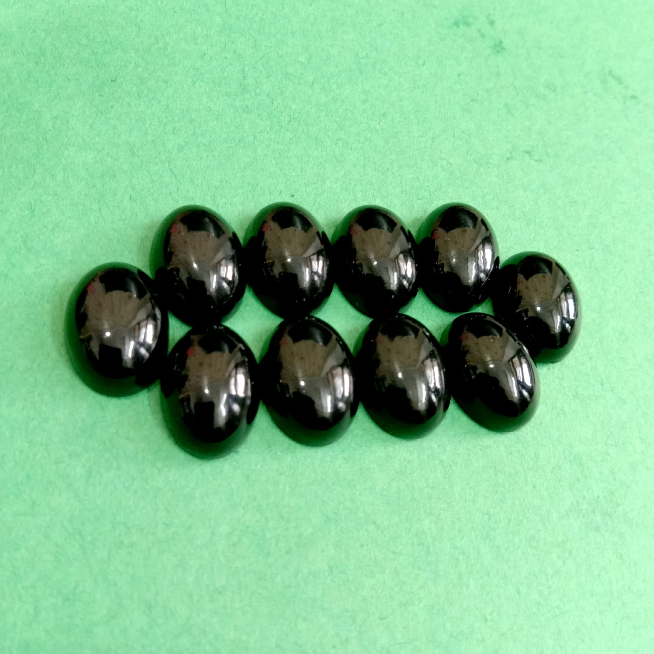 Овальный Кабошон из натурального черного оникса 7x9 мм черный драгоценный камень калиброванный Оникс оптовая цена оникс