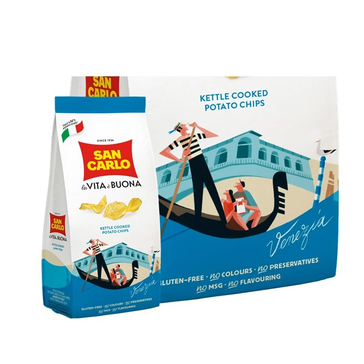 San Carlo Kettle Cooked potato chips gr 40 Italian premium quality