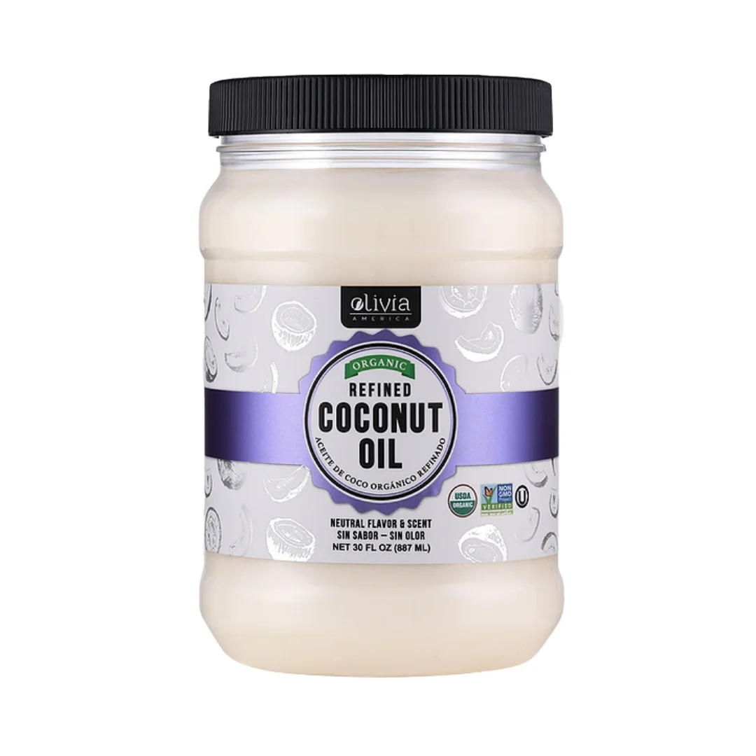 Organic Coconut Oil for Cooking Olivia America Bottle 30oz