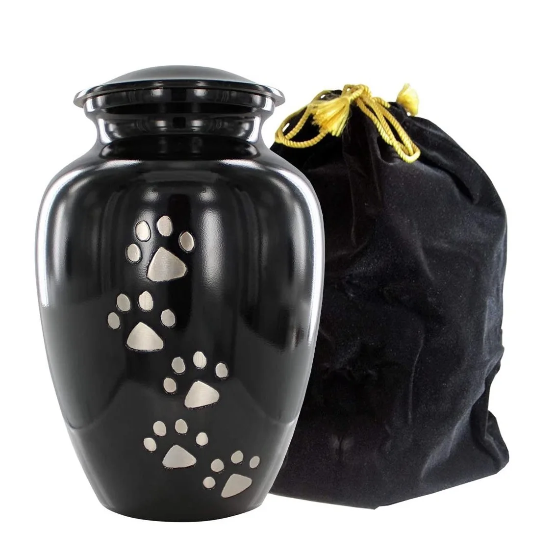 Pet Animal Ashes Brass Pet Urn Paw Engraved For Dog Cat Lion Tiger Ashes Storage High Quality Casket Solid Metal Urn Supplier.