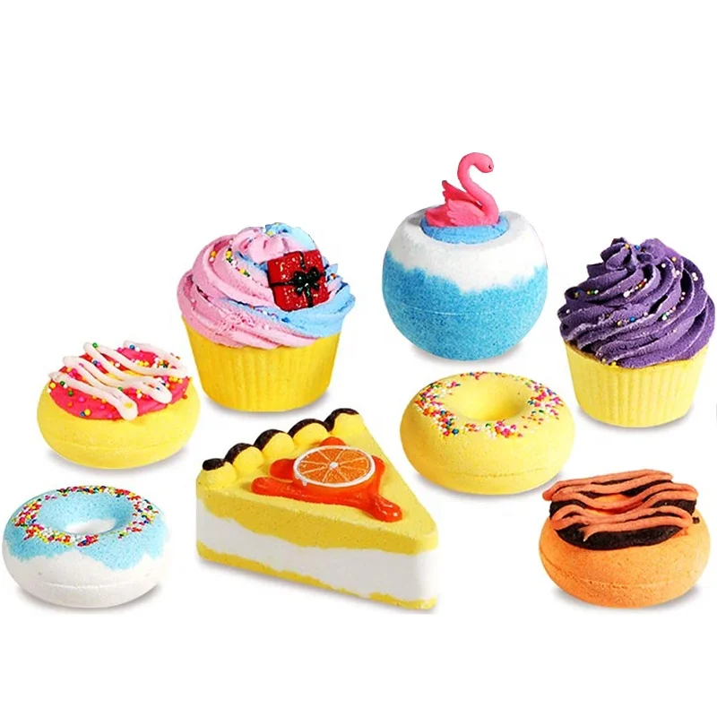 OEM wholesale custom packaging SPA moisturizing micro private label cupcake donut kids organic bubble bath