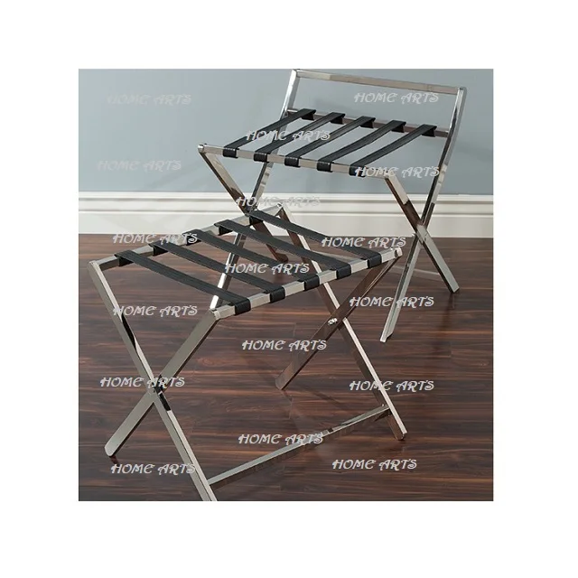 Handmade Silver Color Metal Folding Luggage Rack Finest Quality Stainless Steel Luggage Rack For Home Decor
