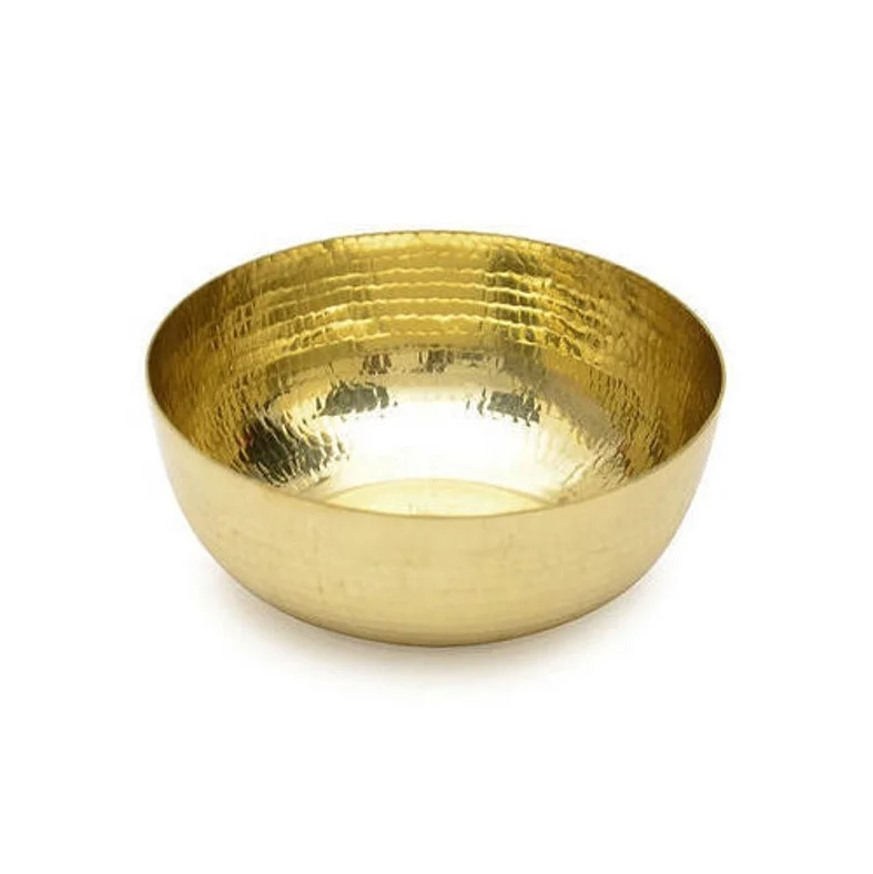 Brass Hammered Polished Decorative Large Bowl for Home Decor Purpose and For Kitchen