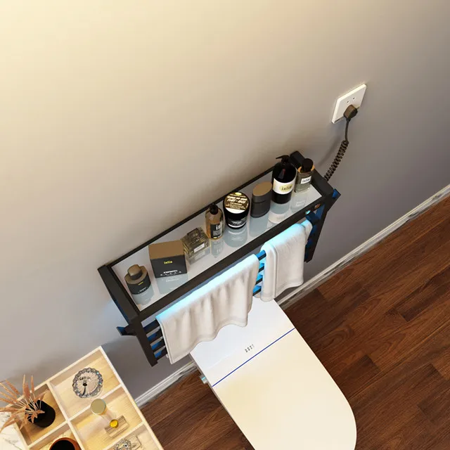 
Deluxe Edition R-101A Series electric heated drying rack towel warmer Smart electric towel rack White/Black 45W 