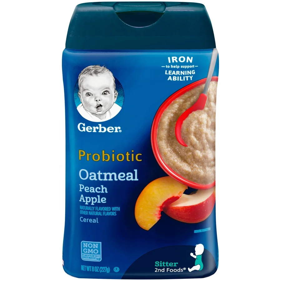 Gerber Probiotic Oatmeal & Peach Apple Baby Cereal 227Gram
