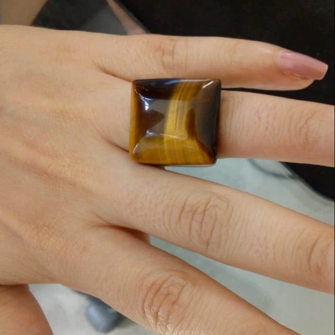 Натуральные бразильские кольца тигровый глаз