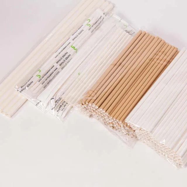 march expo Hot sale eco friendly Biodegradable Cocktail Drinking Straws wood pulp  Drink Paper Straw