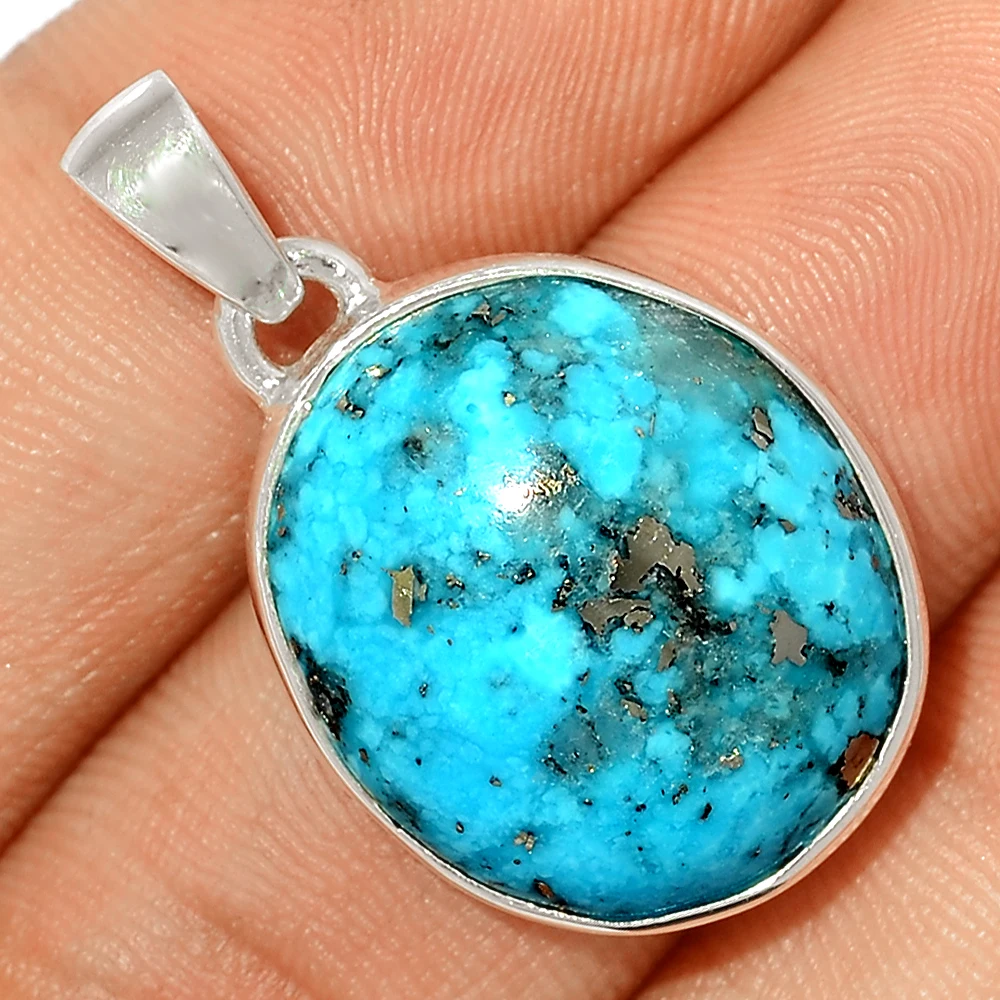 Оптовая продажа подвесок из драгоценных камней Nishapur персидской бирюзы серебряные украшения ручной работы