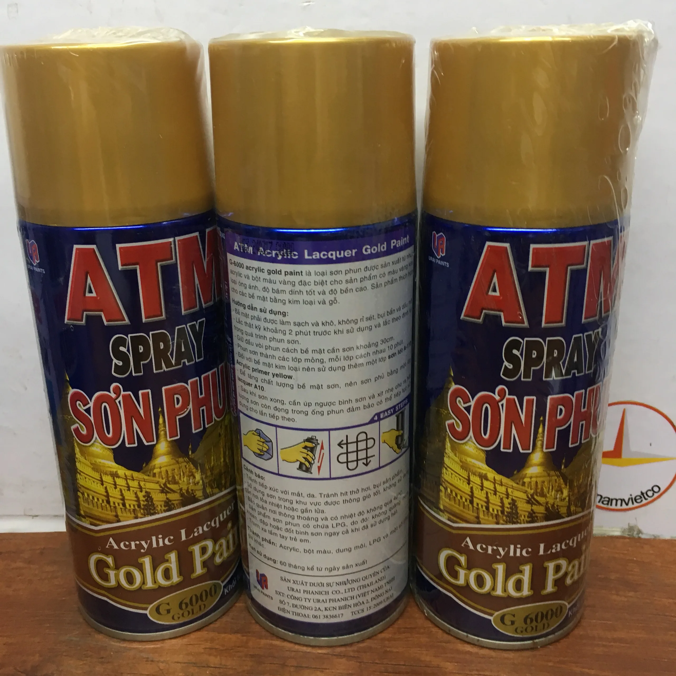 Аэрозоль для акриловой краски золотого цвета G6000 ATM spray 400 мл