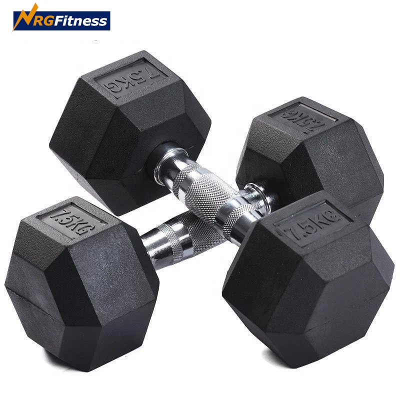 
Custom Hexagonal Iron Dumbbell with Rubber Coating Hex Free Weights Dumbbells for Fitness and Training 1-50 kgs 
